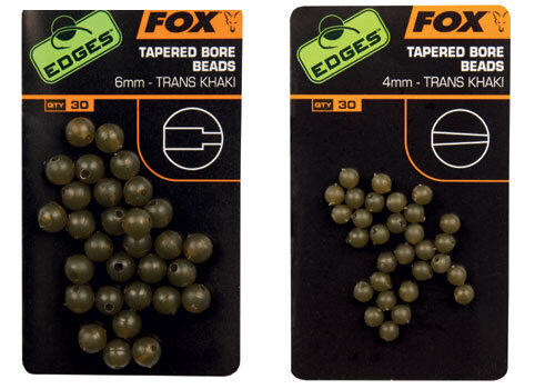 Fox Edges Tapered Bore Beads 6mm Trans Khaki 30 Stück