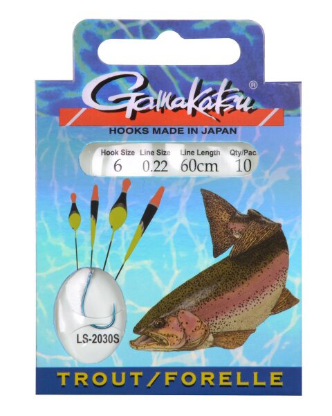 Gamakatsu Trout Float LS-2030S, blauer Haken,  #10-0.20MM 60CM