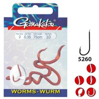 Gamakatsu Worm LS-5260 Red #2-0.35MM 75CM