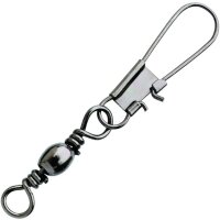 Spro Black Barrel Swivel + Interlock-Snap #10 14Kg 10...