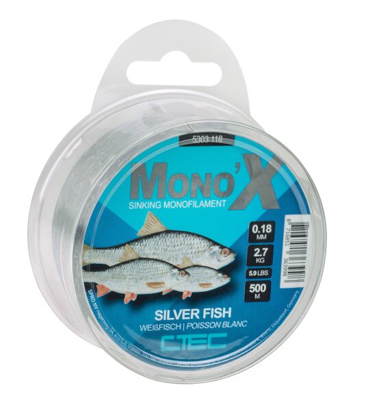 Spro C-TEC MonoX 0,18mm / 2,7Kg / 500m Silver Fish