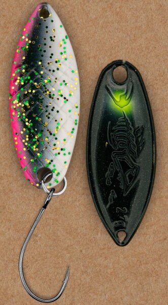 Probaits Spoon Hurricane 1,7g #10208 Weiss Schwarz Pink