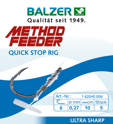 Balzer Method Feeder Haken Quick Stop Rig Gr. 8 0,25mm