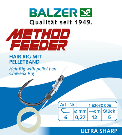Balzer Method Feeder Haken mit Pelletband 5 Stück