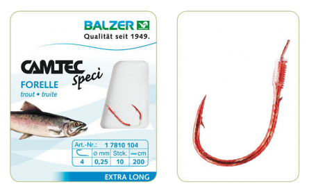 Balzer Camtec Forelle Sbiro rot #6 2m 0,22mm