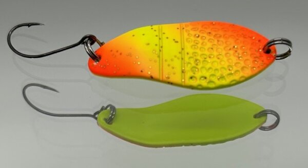 PFT Forellenspoon DOH 3g No.12 yellow orange gold flakes