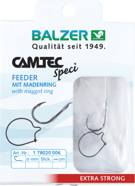 Balzer Camtec Spezi Feeder mit Madenring #6 0,28mm 80cm 5 Stück