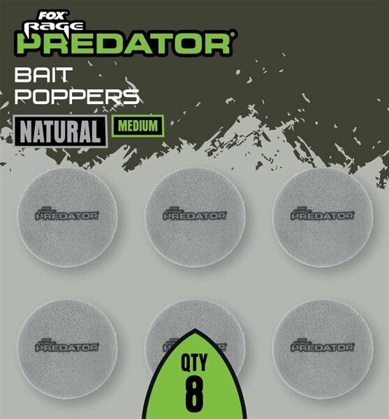 Fox Rage Predator Bait Poppers Natural Medium 8Stk.