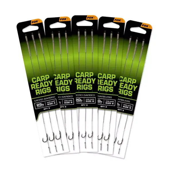 FOX Carp Ready Rigs 20lb Coretex Wide Gape #6 3Stk.