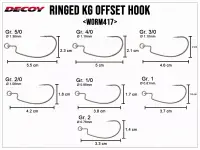 Decoy Ringed Kg Offset Hook Worm417 Offsethaken