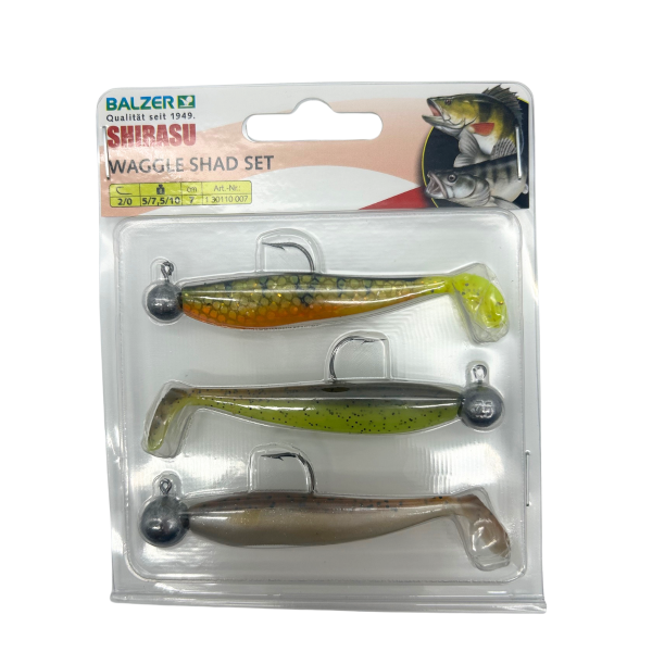 Balzer Shirasu Waggle Shad Set #2/0 5/7,5g/10g 7cm Barsch und Zander