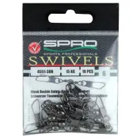 Spro Black Double Safety Snap Barrel Swivel