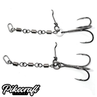 Pikecraft 3-Fach Wirbel Stinger Rig M -  BKK 2/0 2pcs