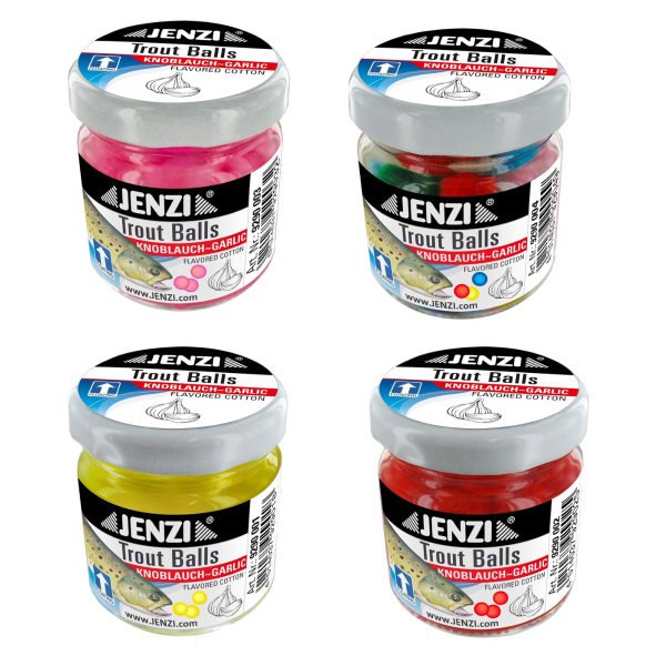 Jenzi Trout Balls Knoblauch Flavored Cotton 30 Stück im Glas
