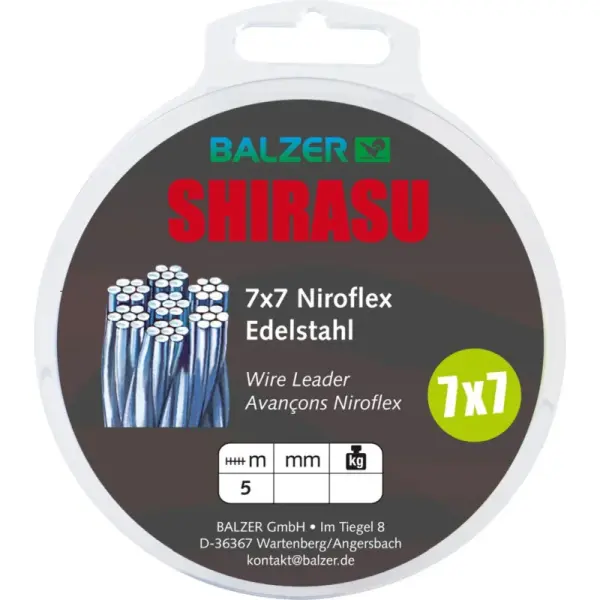 Balzer Shirasu 7x7 Niroflex Edelstahl unbeschichtet 5m