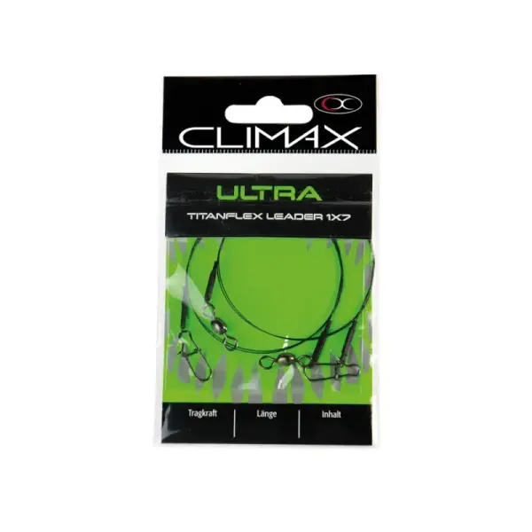 Climax Ultra Titanflex Leader 1x7 2 Stück fertige Titanvorfächer