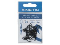 Kinetic Barrel Swivel w/Scandic Snap Xtra Stabile Wirbel...
