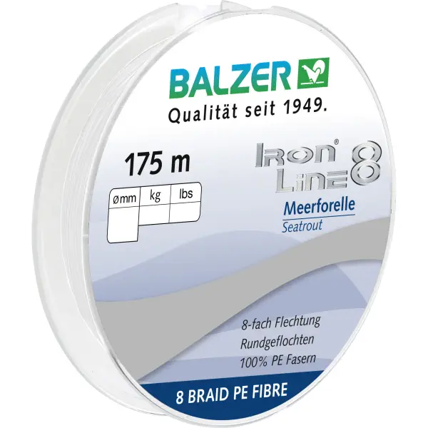 Balzer Iron Line 8 Seatrout 0,12mm 9,8Kg 175m Weiß