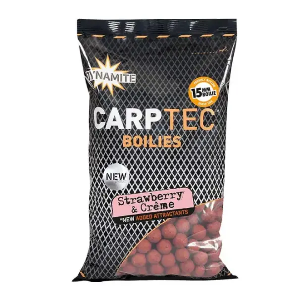 Dynamite Carp Tec Boilies 15mm Strawberry & Creame 1,8Kg
