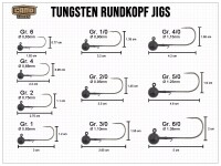 CAMO Tungsten Rundkopf Jig - Gr. 3/0 (3.5g) 3Stk.