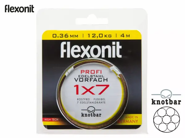 Flexonit 4 m Stahlvorfach 1x7 - 7,0 kg (0,27 mm)
