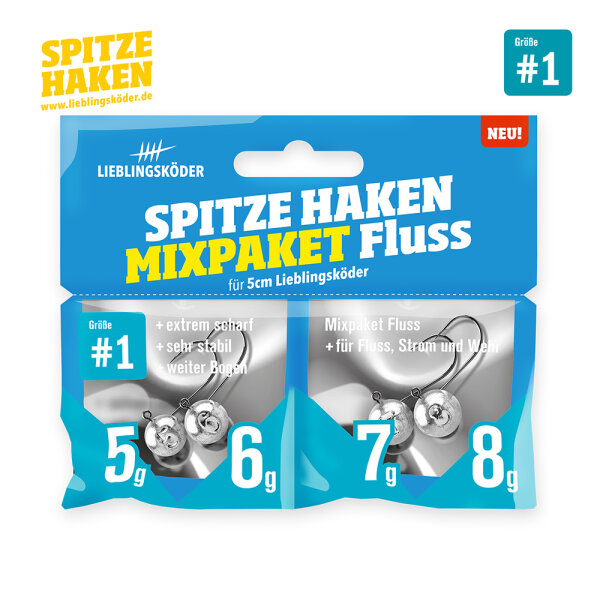 Lieblingsköder Spitze Haken Mixpaket #1 Fluss (5g- 8g)