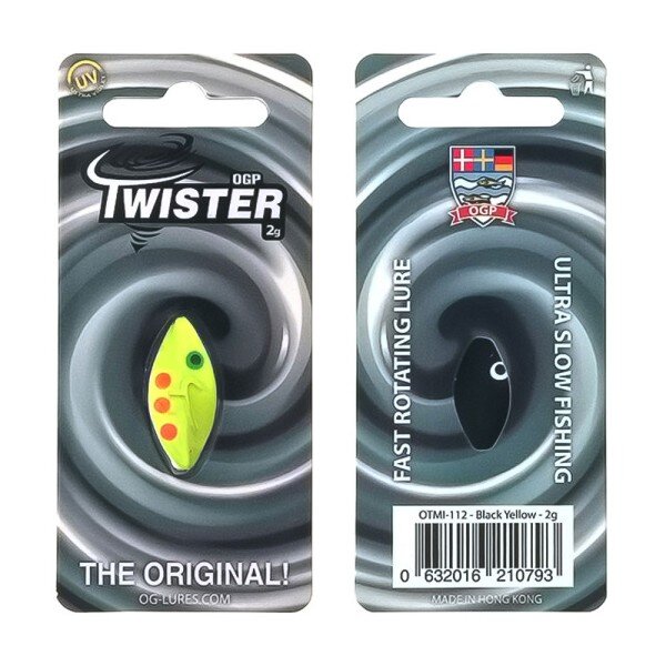 OG Lures OGP Twister - Durchlaufblinker 2g Black Yellow