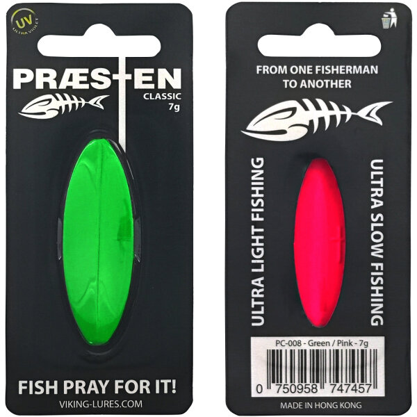 Praesten Classic Durchlaufblinker 7g  Green Pink