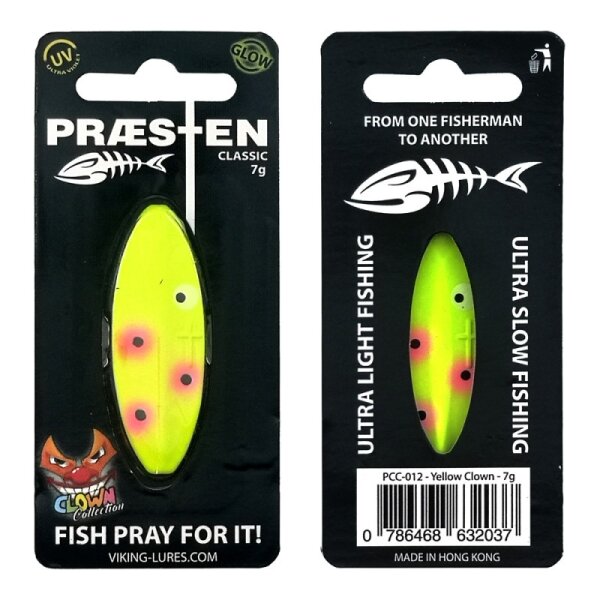 Praesten Classic Durchlaufblinker 7g  Yellow Clown