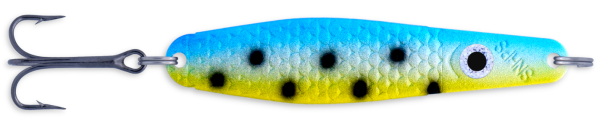 Blau Gelb schwarze Punkte
